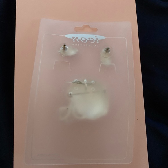 NWOT Football earrings and pendant/pin set - Picture 2 of 2